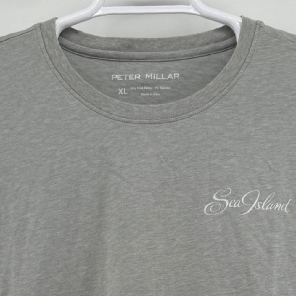 Peter Millar Sea Island Golf Club Gray Pima Cotton Blend T-Shirt Mens XL